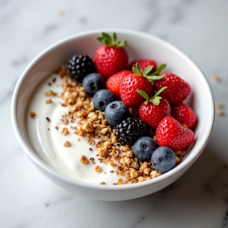 Silky Greek Yogurt Bowl with Hemp Seeds and Mixed Berries