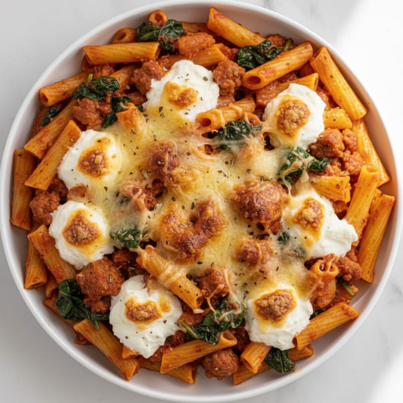 Baked Ziti with Ricotta and Sausage