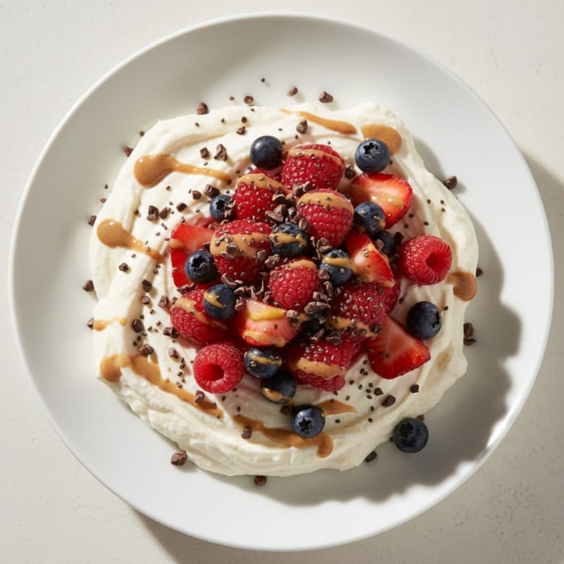 Silky Greek Yogurt Protein Mousse with Berries