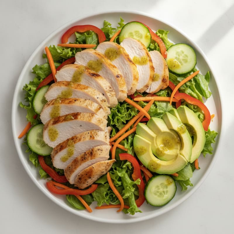 Grilled Turkey Breast Salad with Crunchy Vegetables