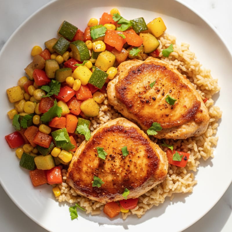 Spicy Instant Pot Chicken Thighs with Zucchini and Bell Pepper