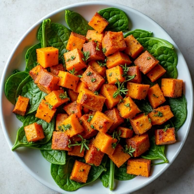 Sheet Pan Crispy Lemon-Herb Chickpeas and Roasted Sweet Potatoes with Greens