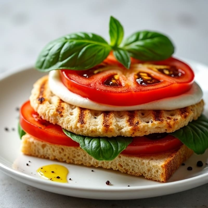 Grilled Tomato, Fresh Mozzarella, and Basil Sandwich