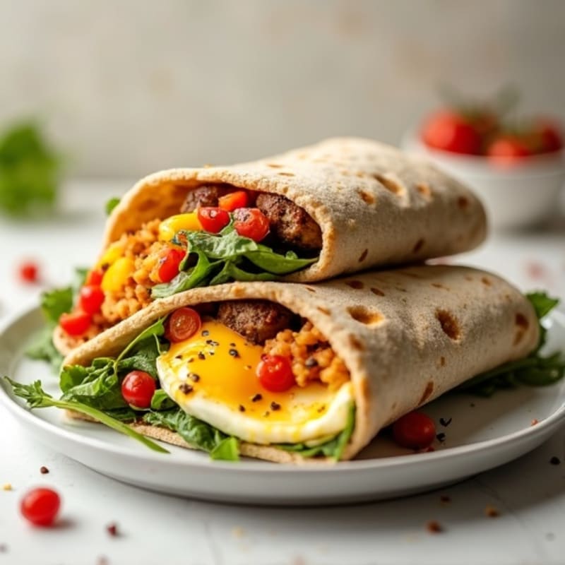 High Protein Sausage and Egg Breakfast Wrap