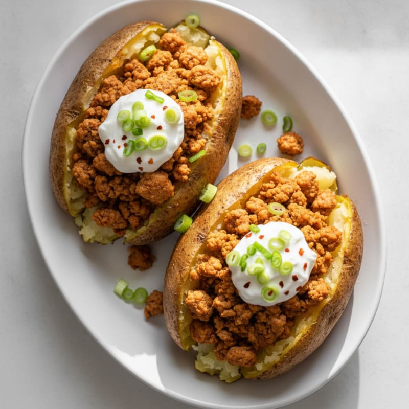 Loaded Baked Potatoes with Savory Turkey