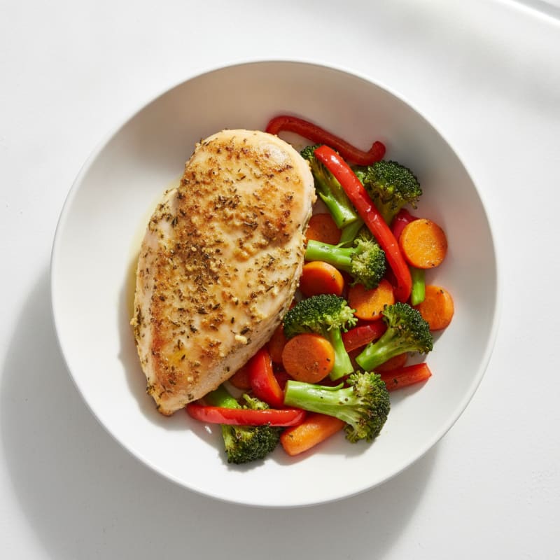 Herb-Baked Chicken Breast with Roasted Vegetables