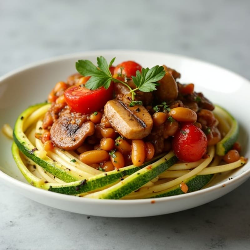 Hearty Mushroom Ragu with Zucchini Ribbons