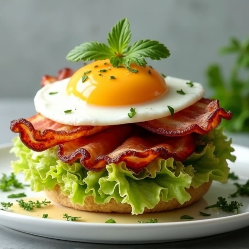 Crispy Turkey Bacon Lettuce Stack with Herb Mayo