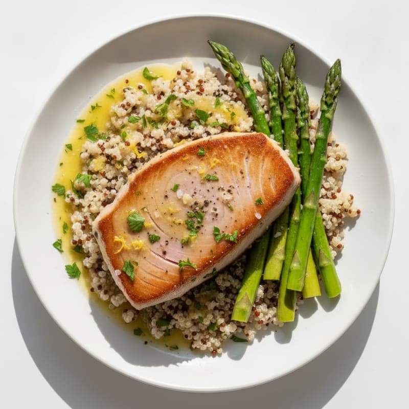 Pan-Seared Tuna with Lemon-Herb Sauce