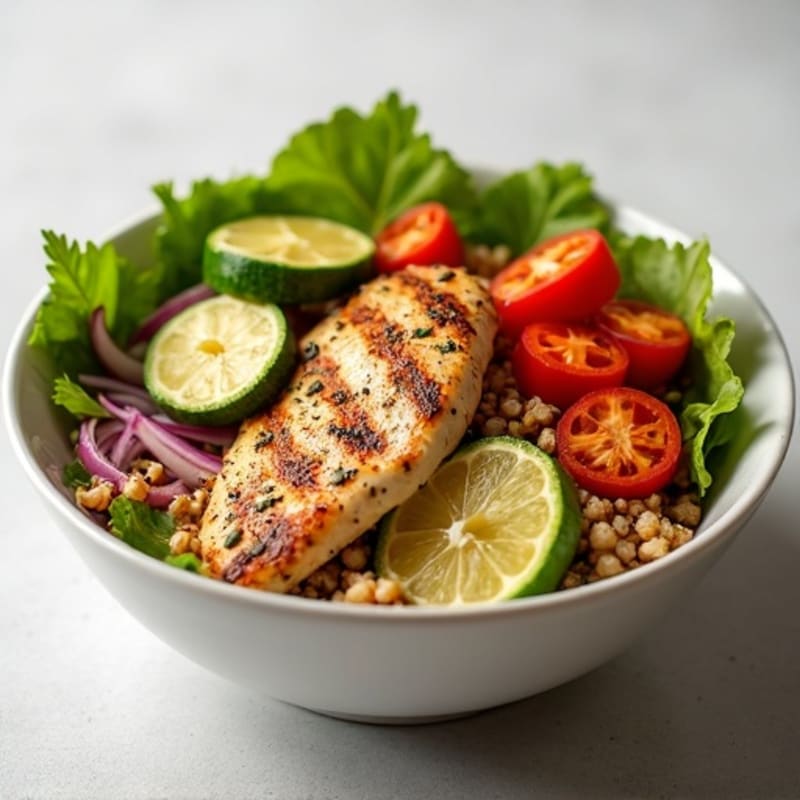 Herb-Spiced Chicken Shawarma Bowl with Roasted Vegetables