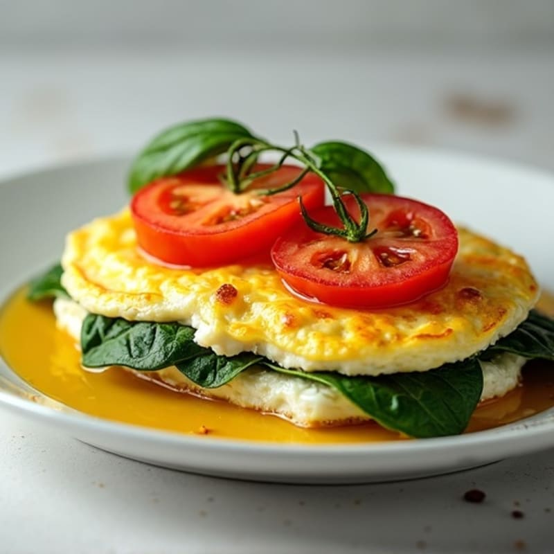 Egg White and Spinach Scramble with Cottage Cheese and Sliced Tomatoes