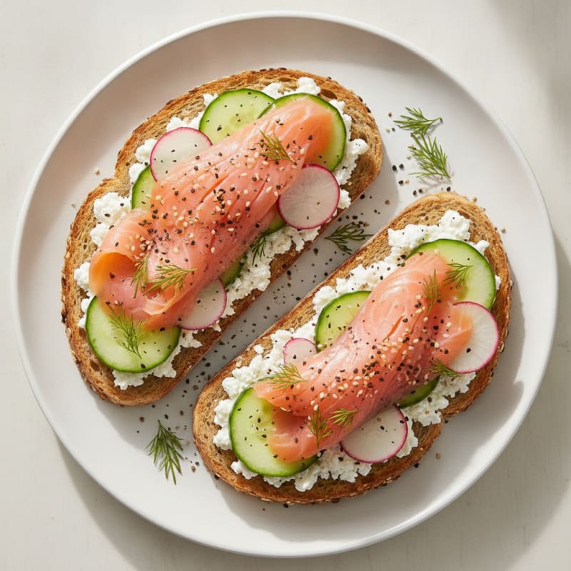Savory Cottage Cheese Toast with Everything Bagel Seasoning