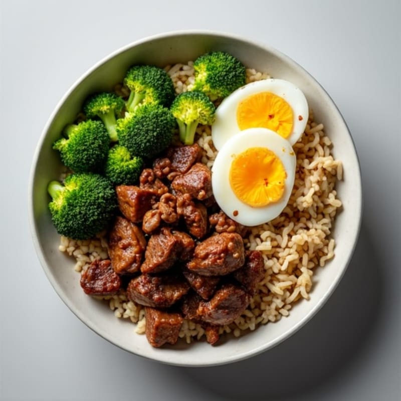 Savory Garlic-Ginger Beef and Broccoli Rice Bowl