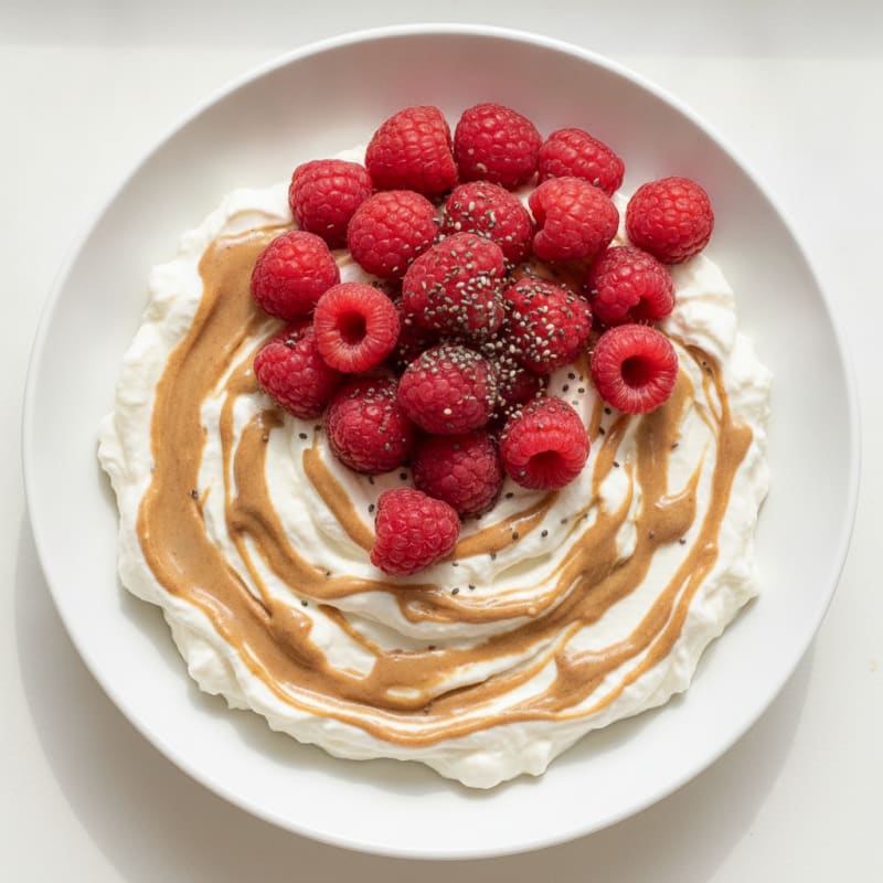 Silky Greek Yogurt Protein Mousse with Almond Butter and Berries