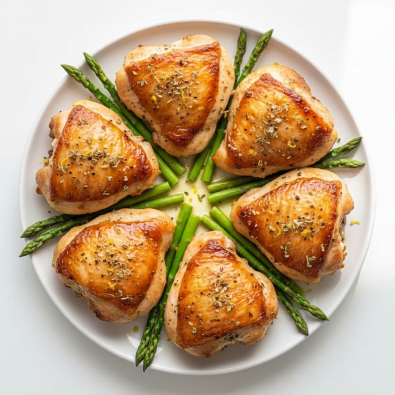 Crispy Lemon-Herb Roasted Chicken Thighs