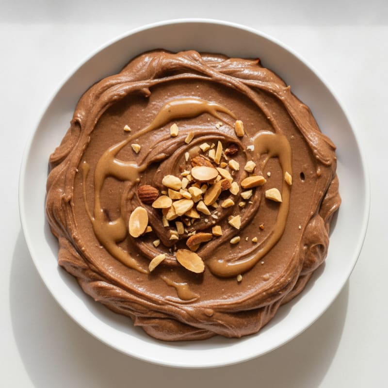 Creamy Vegan Chocolate Protein Pudding with Almond Butter