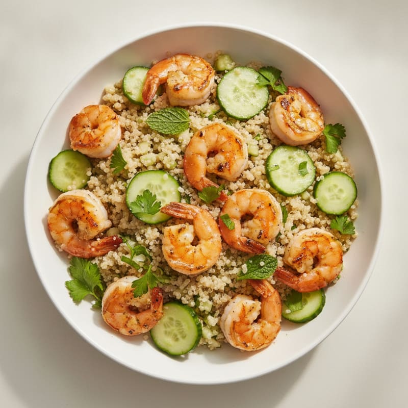 Grilled Shrimp and Quinoa Salad with Fresh Herbs