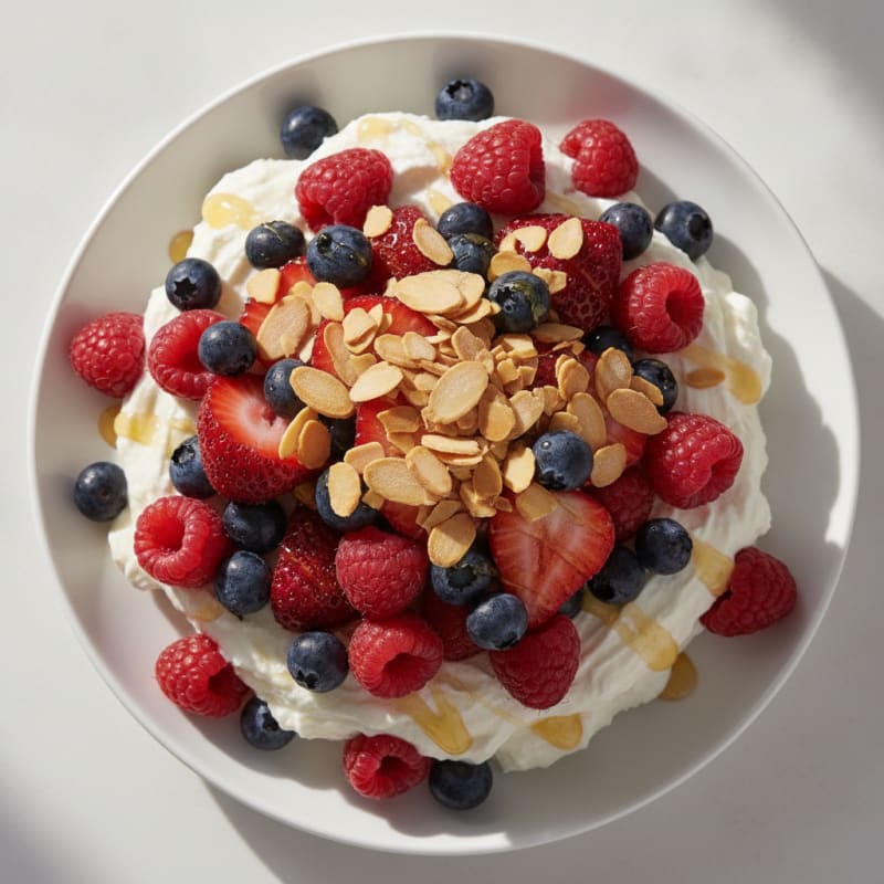 Silky Greek Yogurt Mousse with Mixed Berries and Vanilla Protein