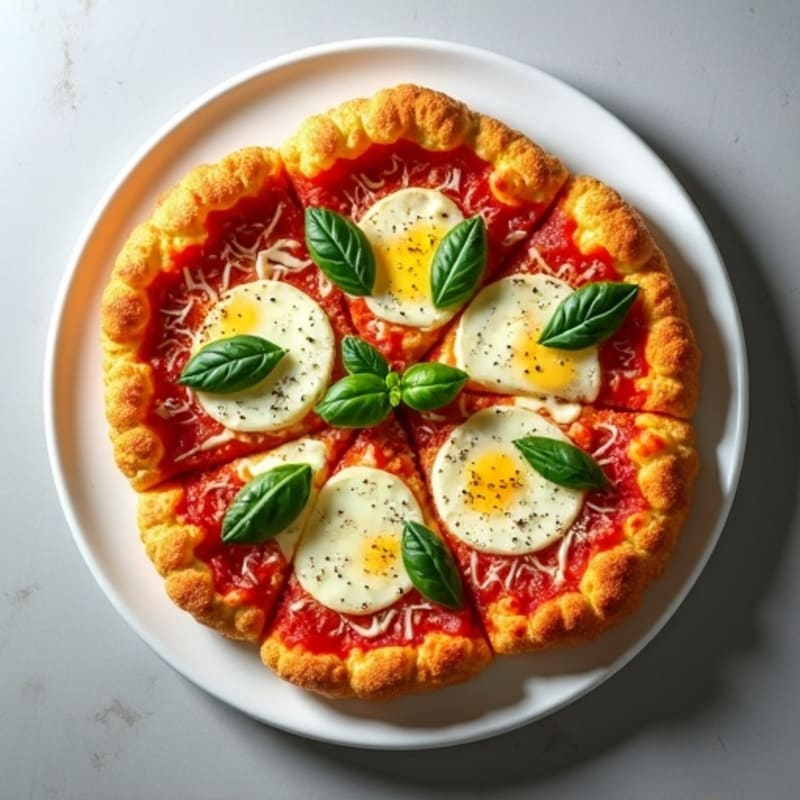 Cauliflower Crust Margherita Pizza with Fresh Basil