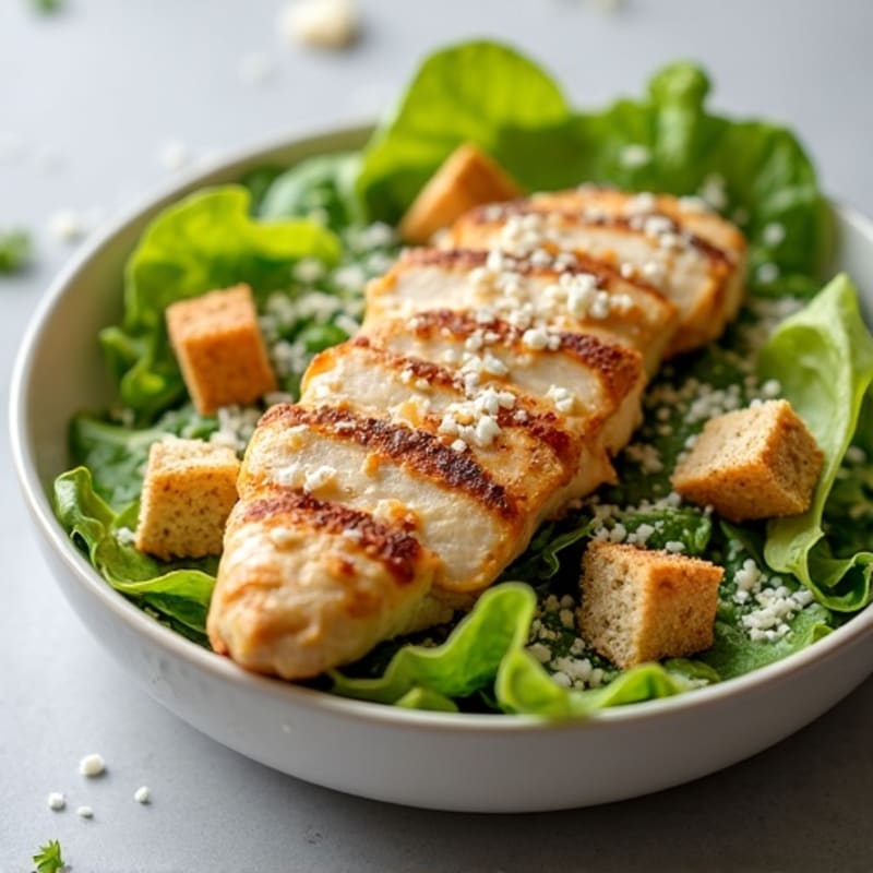Grilled Chicken Caesar Salad with Crispy Romaine