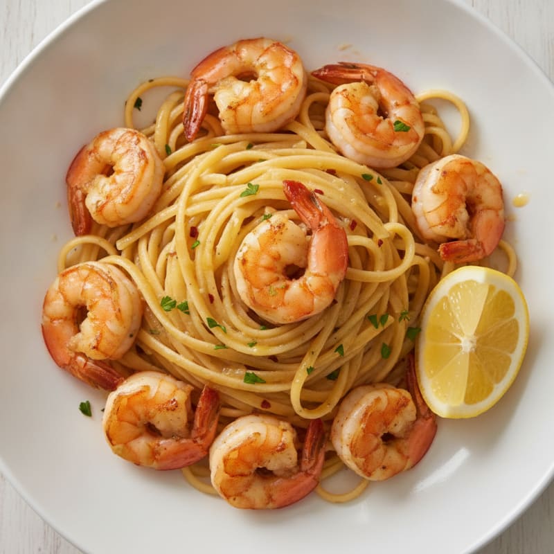 Garlic Butter Prawn Scampi with Linguine