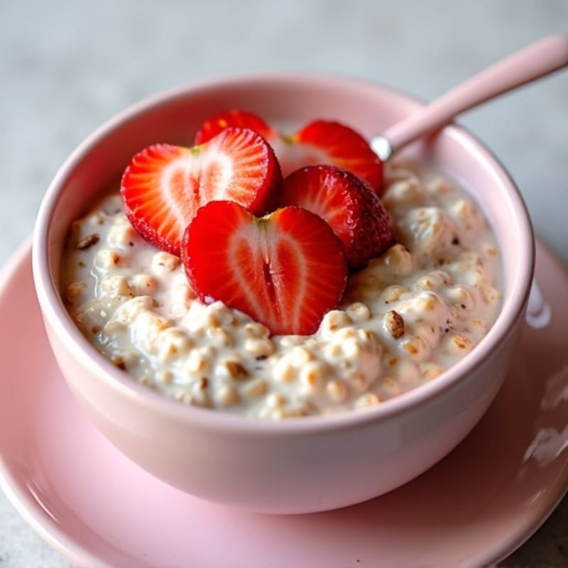 Healthy Creamy Strawberry Overnight Oats