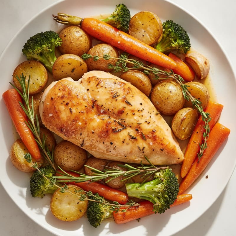 Herb-Roasted Chicken with Roasted Vegetables