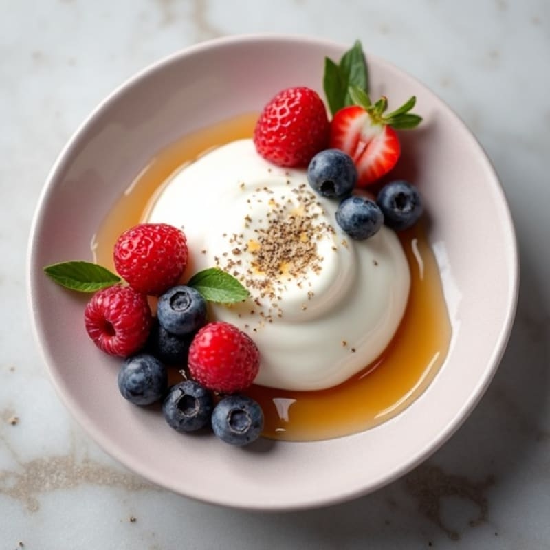 Silky Greek Yogurt Protein Mousse with Mixed Berries