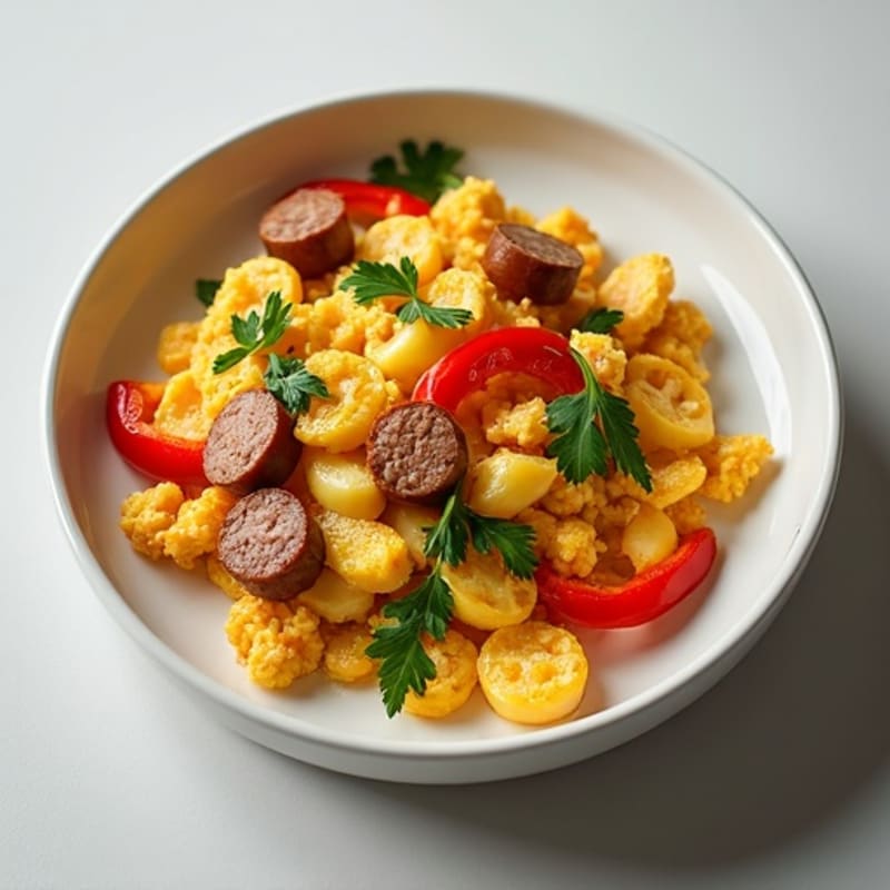 Hearty Turkey Sausage and Bell Pepper Scramble