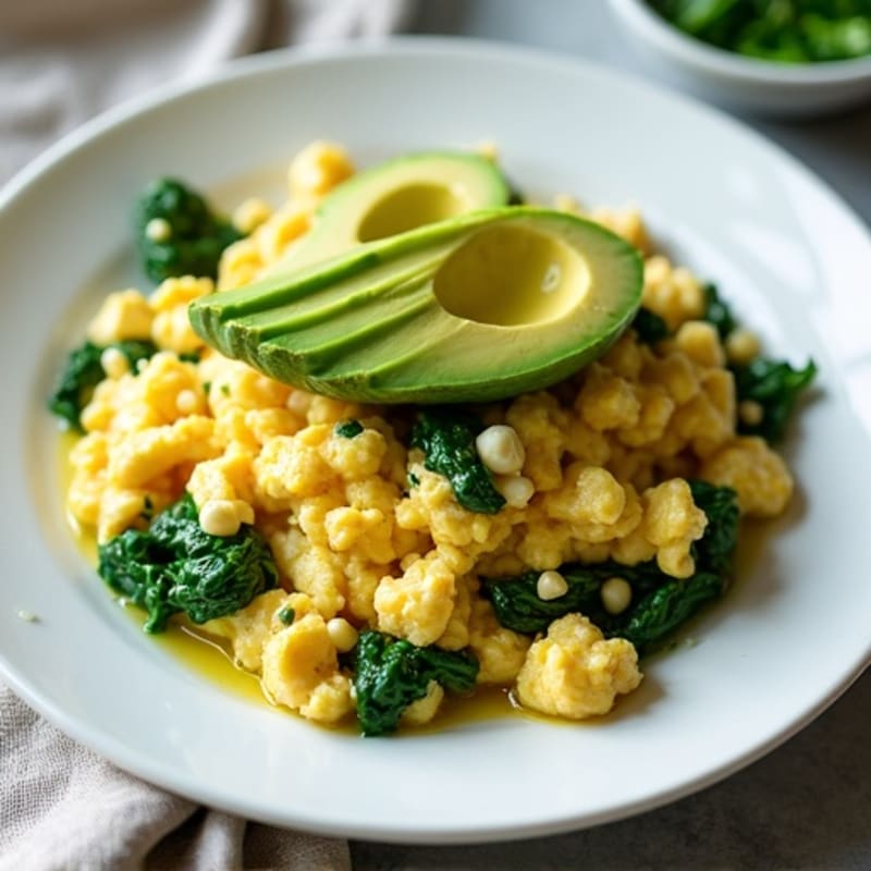 Egg White and Cottage Cheese Scramble with Spinach