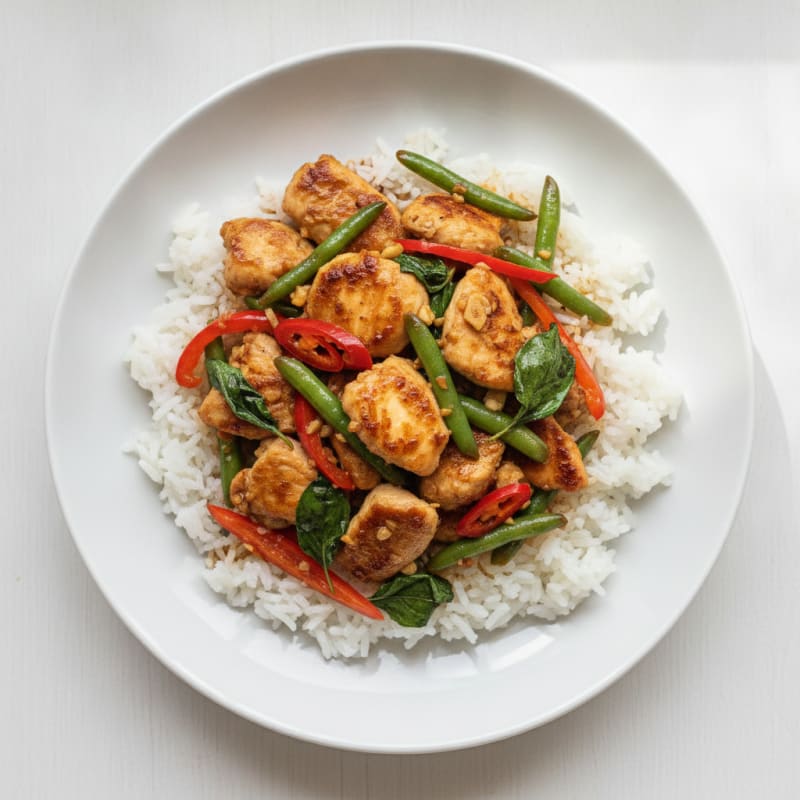 Thai Basil Chicken with Jasmine Rice