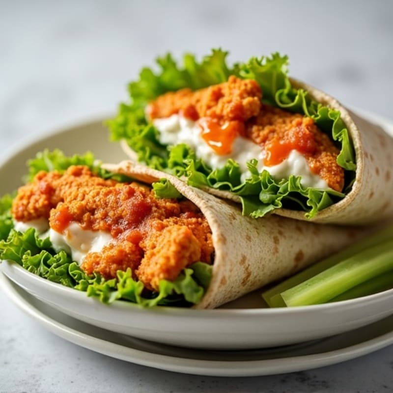 Healthy Crispy Buffalo Ranch Chicken Wraps
