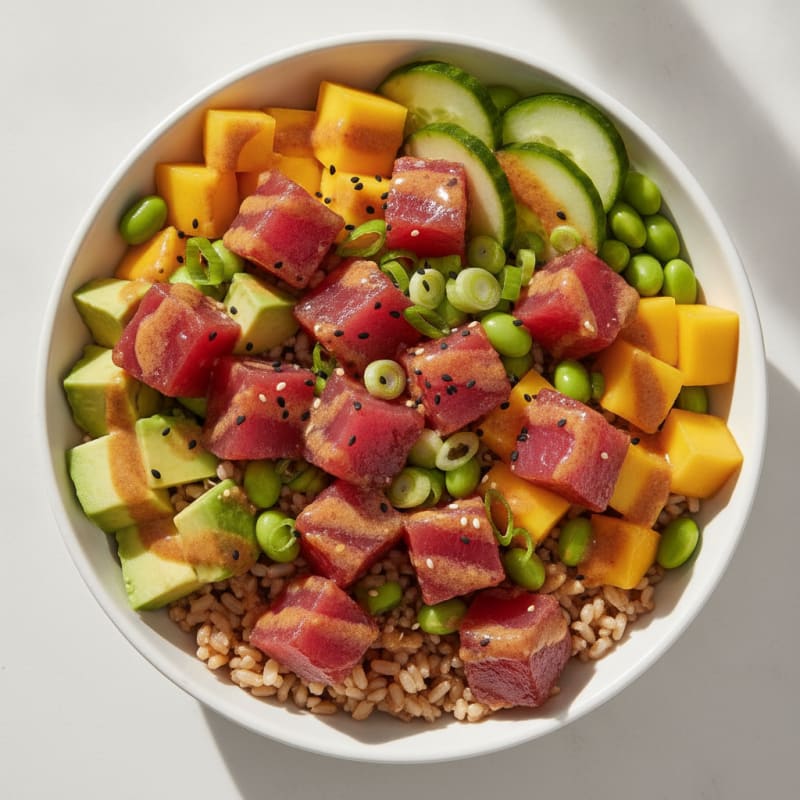 Ahi Tuna Poke Bowl with Tropical Fruit