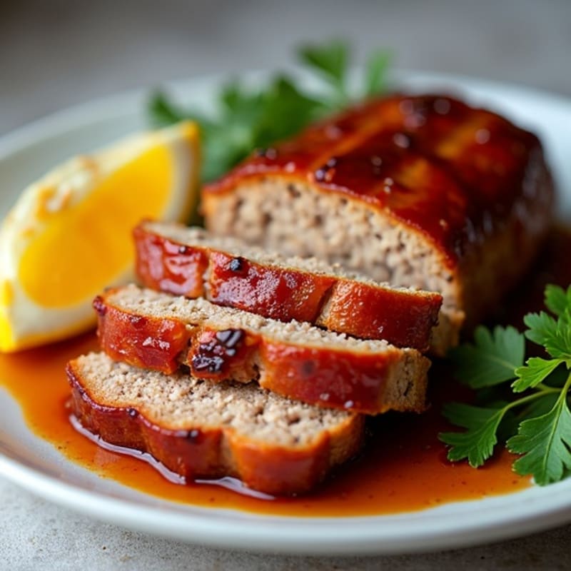 Smoky BBQ Glazed Turkey-Bacon Meatloaf