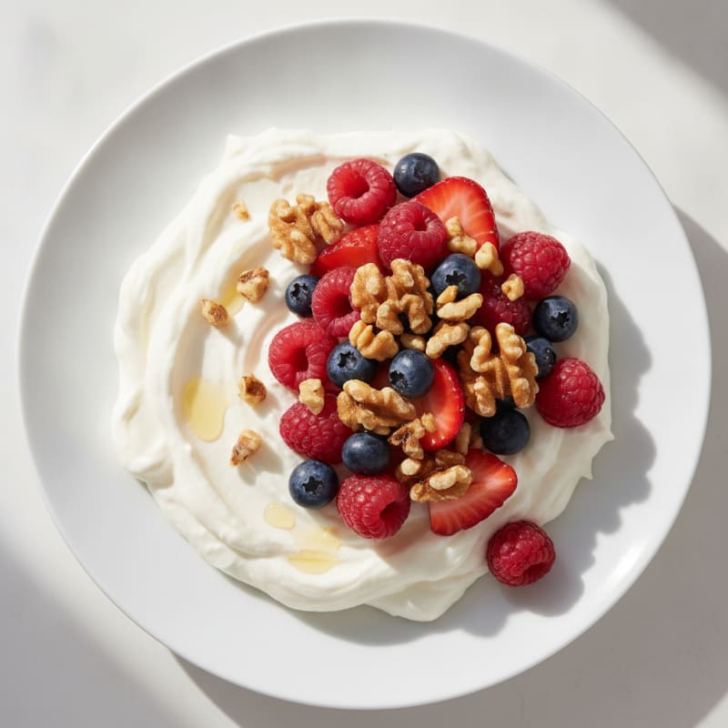 Silky Greek Yogurt Protein Mousse with Berries
