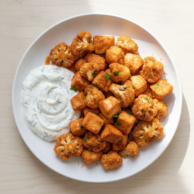Buffalo Cauliflower Bites with Ranch Dip