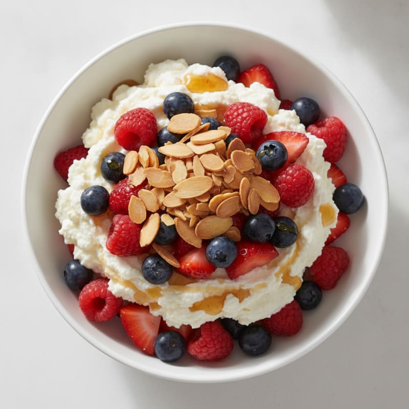 Creamy Cottage Cheese and Protein Powder Berry Parfait
