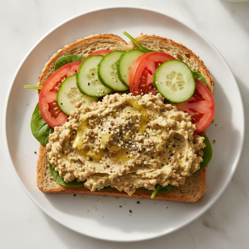 Mediterranean Lentil Salad Sandwich
