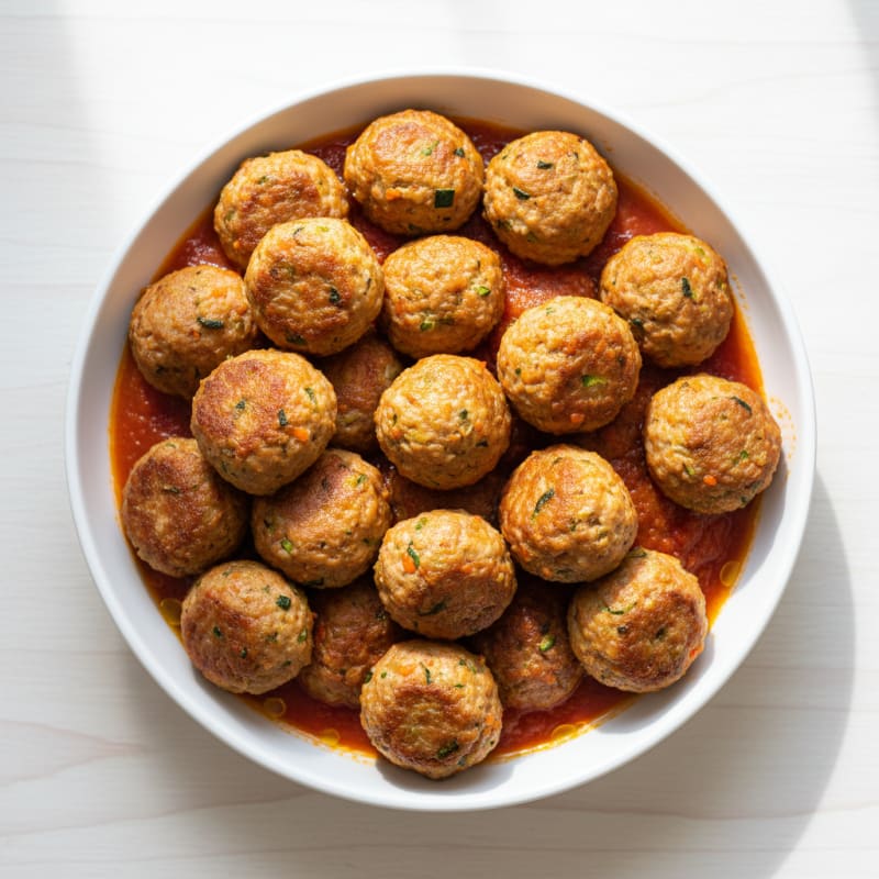 Mini Chicken Meatballs with Hidden Veggies