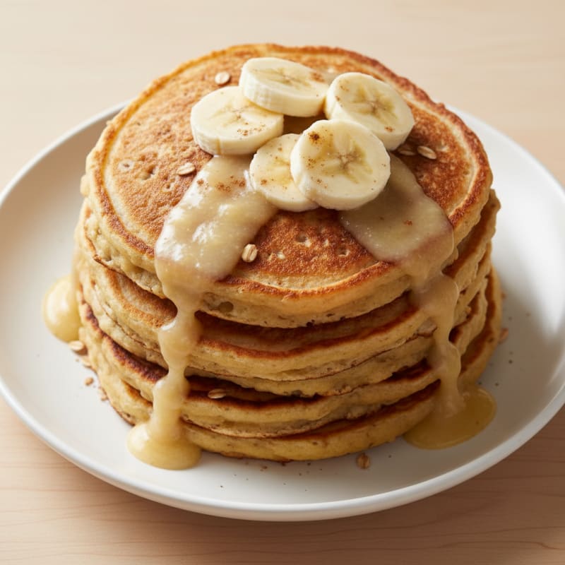 Fluffy Banana-Oat Cottage Pancakes
