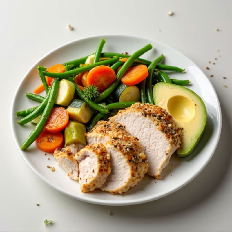 Herb-Roasted Turkey Breast with Steamed Vegetables