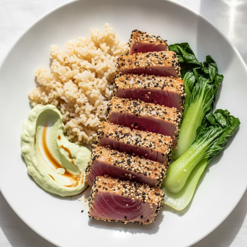 Pan-Seared Ahi Tuna with Wasabi Mayonnaise