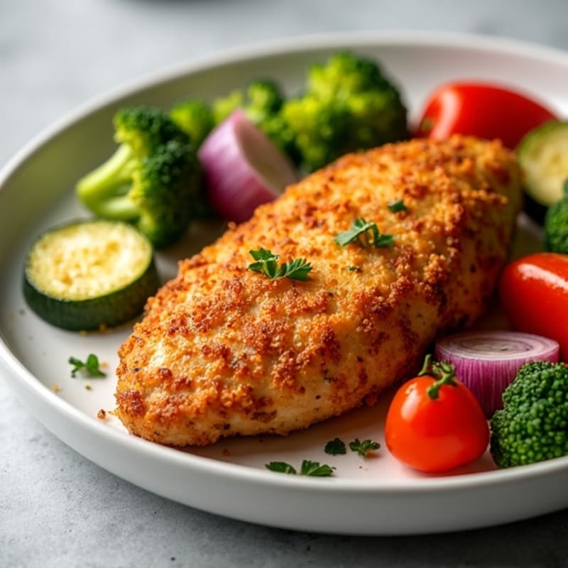 Crispy Air Fryer Chicken with Roasted Vegetables