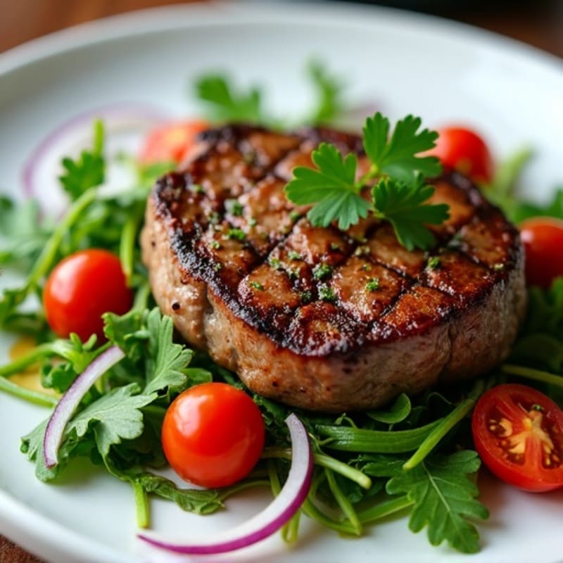 Garlic-Herb Seared Steak and Arugula Salad