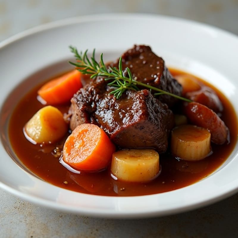 Red Wine Braised Beef with Root Vegetables