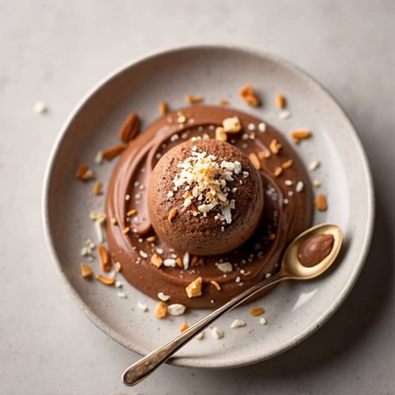 Silky Chocolate Protein Pudding with Toasted Coconut