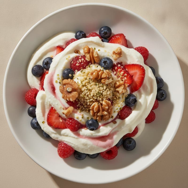 Greek Yogurt Protein Parfait with Mixed Berries