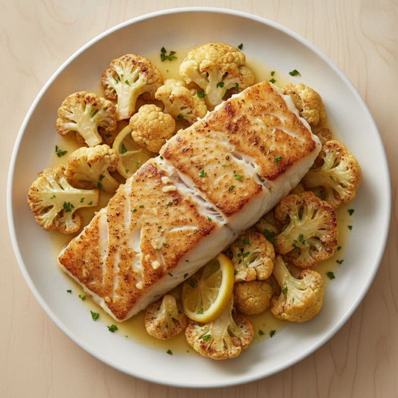 Seared Cod Fillet with Roasted Cauliflower