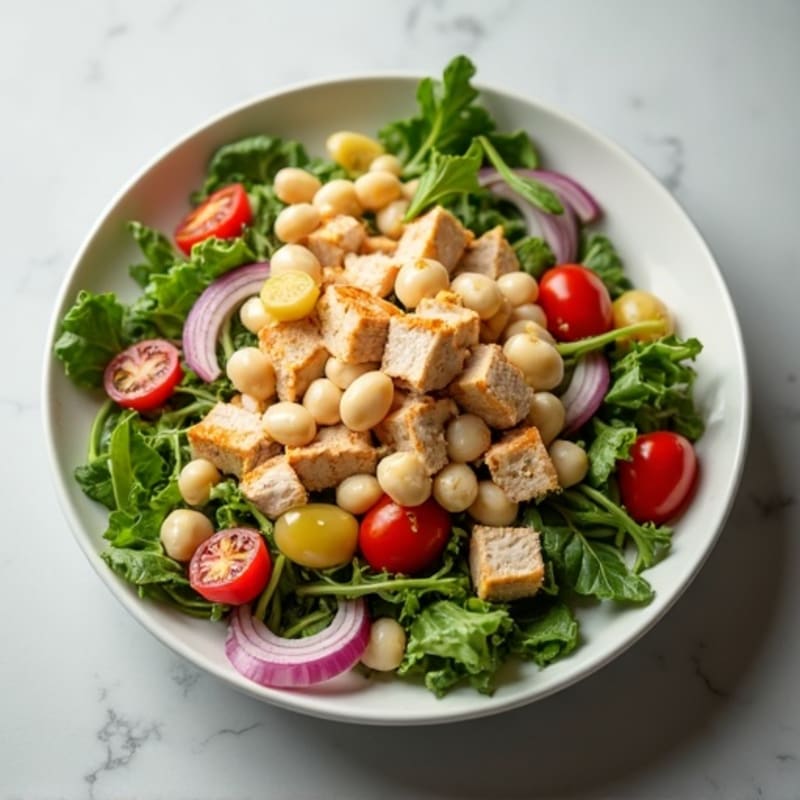 Chopped Chicken Salad with White Beans and Lemon Vinaigrette