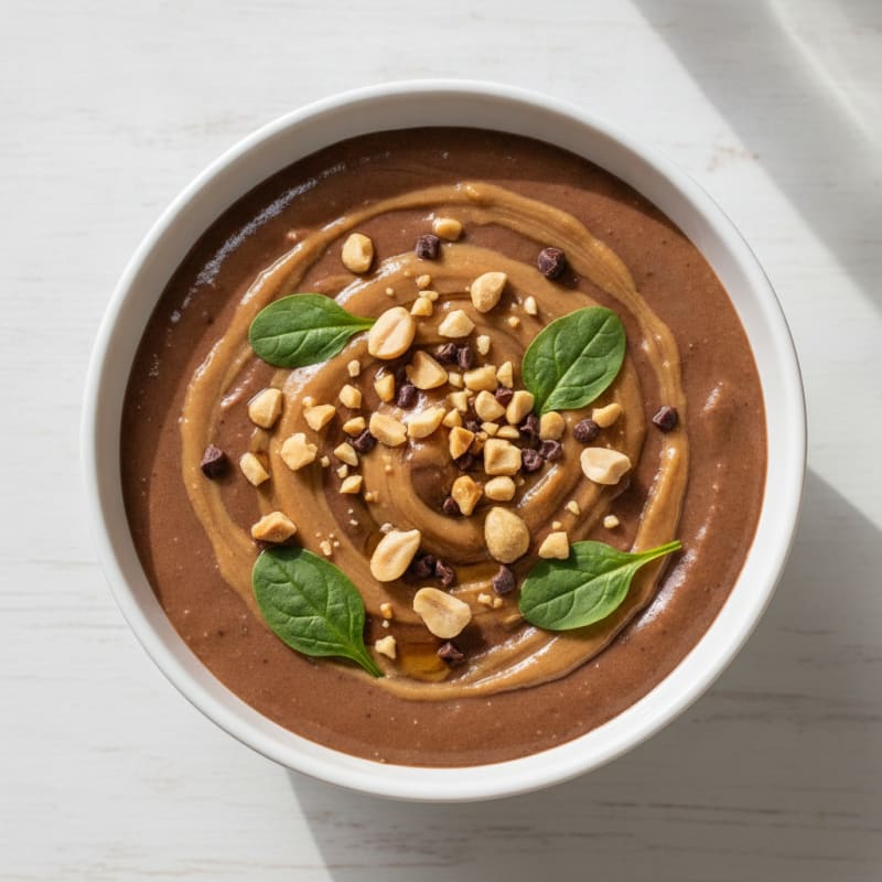 Chocolate Protein Mousse with Silken Tofu and Peanut Butter Swirl